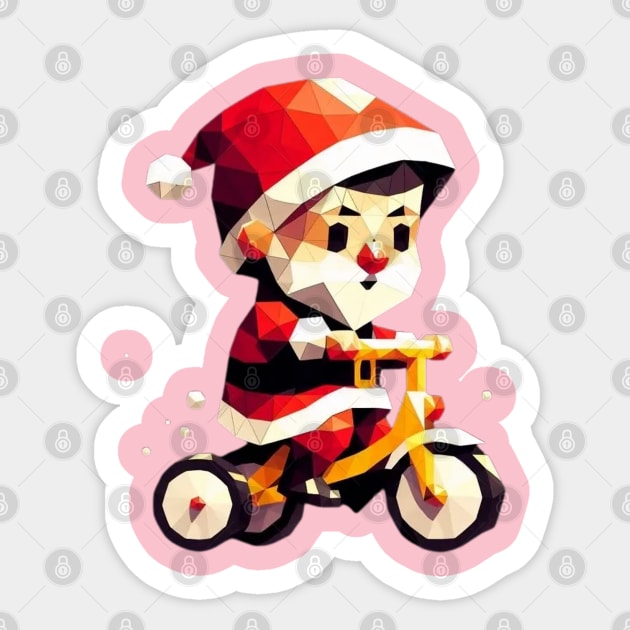 Christmas Baby Santa Bicycle Sticker by fadinstitute